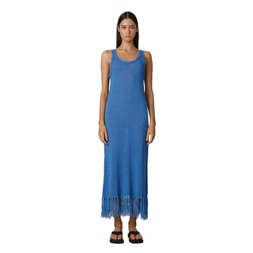 Zulu & Zephyr Bright Blue Crochet Knit Dress